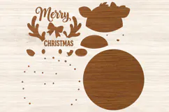 Reindeer Merry Christmas Sign SVG - Christmas Door Hanger Product Image 3