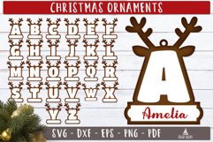 Reindeer Monogram Alphabet Ornaments Christmas SVG bundle