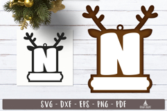Reindeer Monogram Ornament Christmas Letter N
