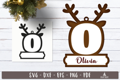 Reindeer Monogram Ornament Christmas Letter O