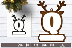 Reindeer Monogram Ornament Christmas Letter Q
