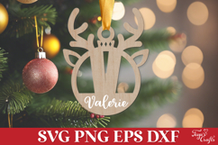 Christmas Reindeer Monogram Ornament SVG Product Image 3