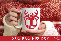Christmas Reindeer Monogram Ornament SVG Product Image 4
