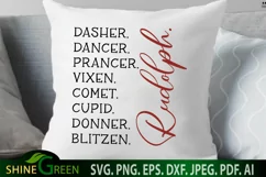 Reindeer Names SVG- Farmhouse Christmas Rudolph SVG Product Image 1
