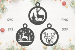 Reindeer Christmas Ornaments SVG Product Image 1