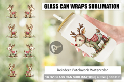 Reindeer Patchwork Glass Can Product Image 1