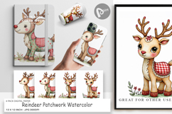Reindeer Patchwork Digital Paper Product Image 1