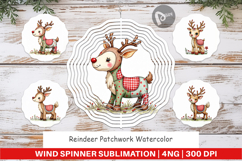 Reindeer Patchwork Wind Spinner Product Image 1
