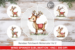 Reindeer Patchwork Wind Spinner Product Image 1