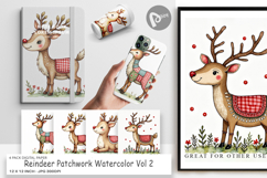 Reindeer Patchwork Digital Paper Product Image 1
