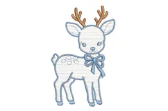 Christmas Reindeer Bow Embroidery Design Product Image 1
