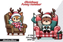 Funny Christmas reindeer BUNDLE Sublimation PNG. Product Image 13