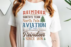 Reindeer Santa's Team North SVG ,Christmas Sign SVG Design Product Image 2