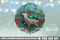 Reindeer Wind spinner, stained glass Christmas sublimation Product Image 1