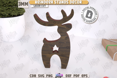 Reindeer Stand Décor Laser Cut|Christmas Decoration|Deer SVG Product Image 1
