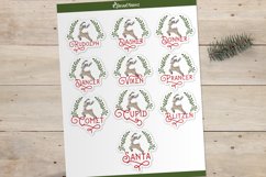 Set of 10 stickers with reindeer names