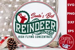 Round Vintage Christmas Svg Sign, Reindeer Tack And Feed Product Image 1