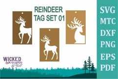 Christmas Winter Reindeer 01 Tag SET 01 SVG Cut File Bundle Product Image 1