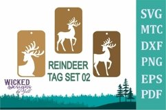 Christmas Winter Reindeer 01 Tag SET 2 SVG Cut File Bundle Product Image 1