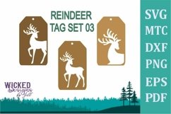 Christmas Winter Reindeer 01 Tag SET 3 SVG Cut File Bundle Product Image 1