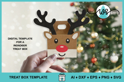 Reindeer Christmas Treat Gift Favor Box SVG Template Product Image 9
