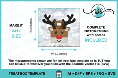 Reindeer Christmas Treat Gift Favor Box SVG Template Product Image 2
