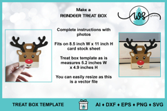 Reindeer Christmas Treat Gift Favor Box SVG Template Product Image 3