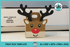 Reindeer Christmas Treat Gift Favor Box SVG Template Product Image 4
