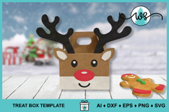 Reindeer Christmas Treat Gift Favor Box SVG Template Product Image 5