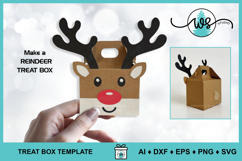 Reindeer Christmas Treat Gift Favor Box SVG Template Product Image 6