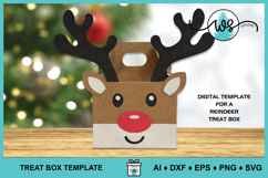 Reindeer Christmas Treat Gift Favor Box SVG Template Product Image 7