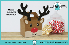 Reindeer Christmas Treat Gift Favor Box SVG Template Product Image 8
