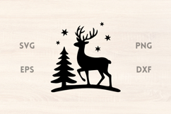Reindeer Trees Stars SVG Scene Product Image 1