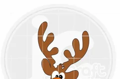Christmas SVG, Peeking Reindeer Santa SVG, Peeping Face Product Image 3