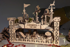 Reindeer Flight School - laser cut file, Glowforge plan SVG Product Image 5