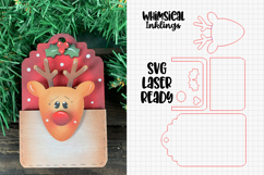 Reindeer Gift Card Holder Ornament Laser SVG Product Image 1