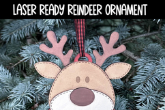 Reindeer Face Ornament Laser Ready SVG | Holiday Laser SVG Product Image 2