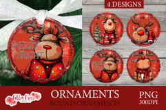 Reindeer | Christmas | Round Christmas Ornament Product Image 1