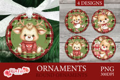 Reindeer | Christmas | Round Christmas Ornament Product Image 1