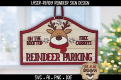 Reindeer Parking Sign Laser Ready SVG | Holiday Laser SVG Product Image 1