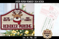 Reindeer Parking Sign Laser Ready SVG | Holiday Laser SVG Product Image 2