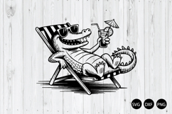 Relax Crocodile SVG, Summer Alligator SVG, Crocodile SVG Product Image 1