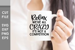 Relax We're All Crazy It's Not a Competition, Hand Lettered Product Image 2