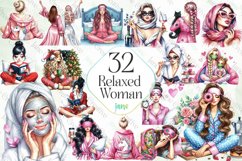 Relaxed Woman Sublimation Clipart Product Image 1