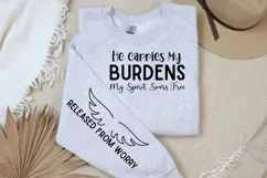 He Carries My Burdens Sleeve SVG, Christian SVG Design Product Image 3