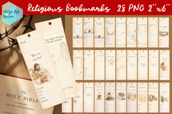 Religious Bookmarks Bundle. Christian quotes PNG Product Image 1