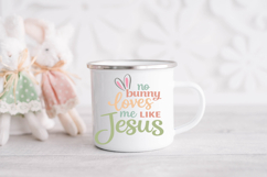 Easter-themed Christian design with smooth, clean lettering and soft spring colors, perfect for creating t-shirts, decals, and printable wall art.