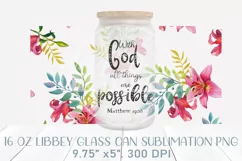 Religious 16 oz libbey glass can, bible verse tumbler png Product Image 2