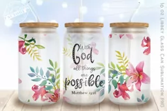 Religious 16 oz libbey glass can, bible verse tumbler png Product Image 1
