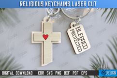 Christian Keychain Laser Cut | Religious Symbol | 3D Keyring Product Image 1